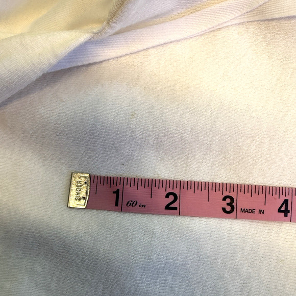 J. Jill Sweatshirt Jacket Womens Size L White Cotton Linen Beachy Coastal Hood - Picture 9 of 9